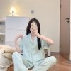 Pure Ice Silk Pyjama Set (Short sleeve)