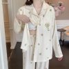 Skin-Friendly Cotton Pajamas with Little Hearts