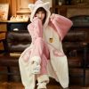 Cozy Cat-Themed Plush Pajamas with Ears