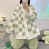 Cozy Checkered Plush Pajama Set