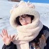 Ultra-Cozy Plush Hooded Scarf with Deer Antler Ears