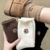 Adorable Bear Embroidered Plush Socks(1 Pair)