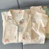 Deer Velvet Brushed Fabric Fluffy Friends Pajama Set