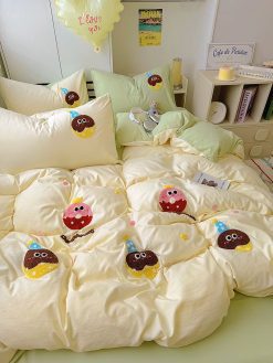 100% Cotton Cute Donut & Stars Bedding Set