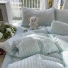 Daylight Blue Textured Stripe Bedding Set