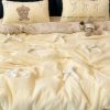 Extra Warm: Cream Ribbon Hug Bedding Set
