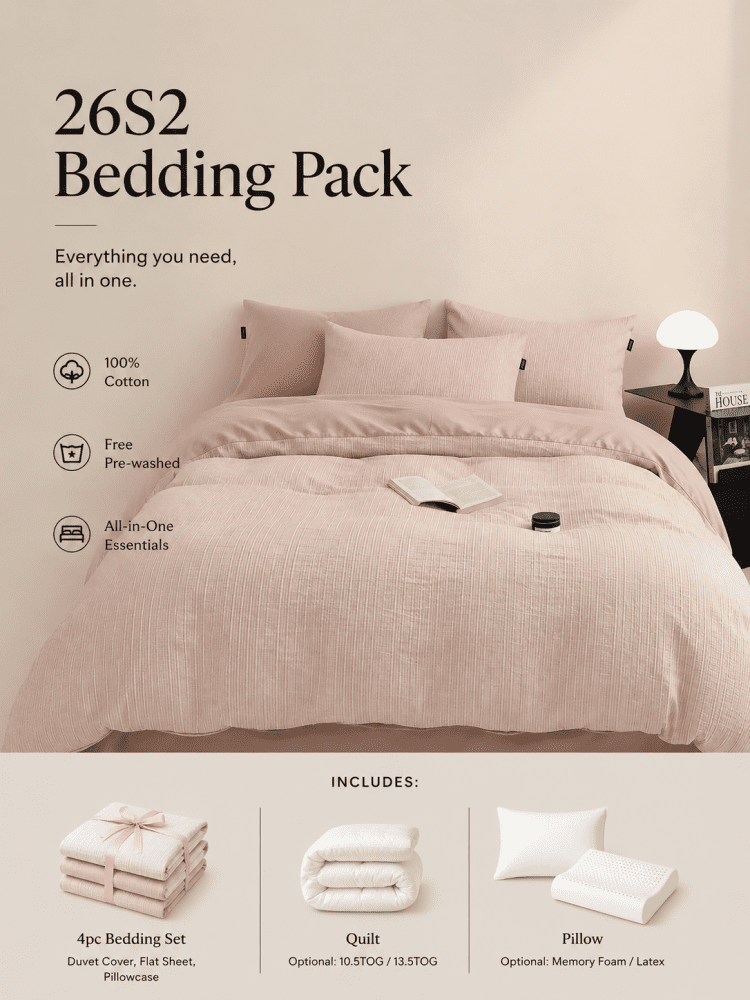26S2 Bedding Pack (100% Cotton Bedding Set)